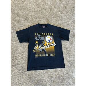 Vintage 1994 Pittsburgh Steelers Tee Shirt Mens Large Black Gold NFL Football